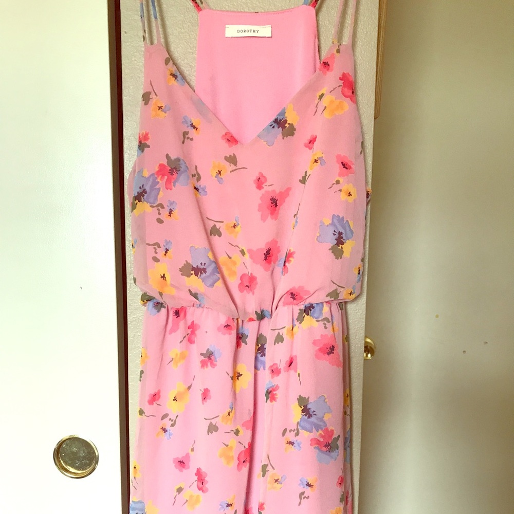Pink floral summer dress